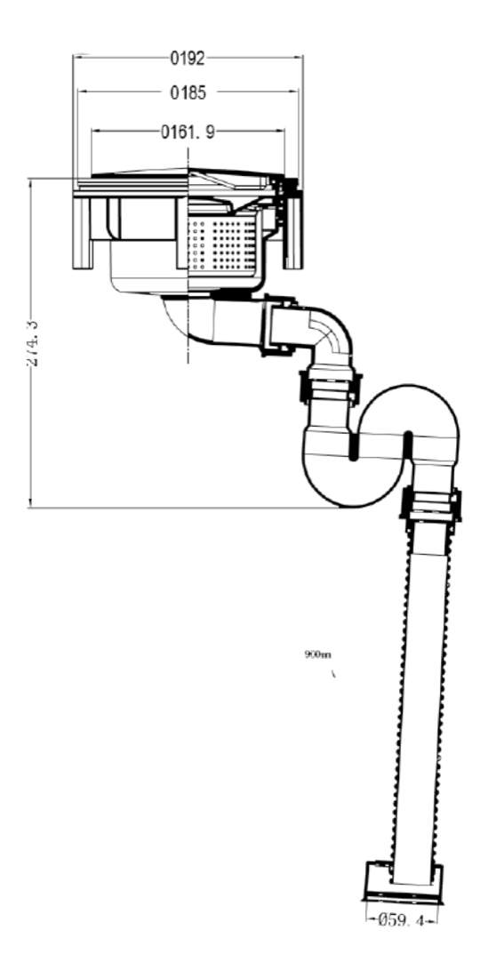 Drain Kit technical line drawing